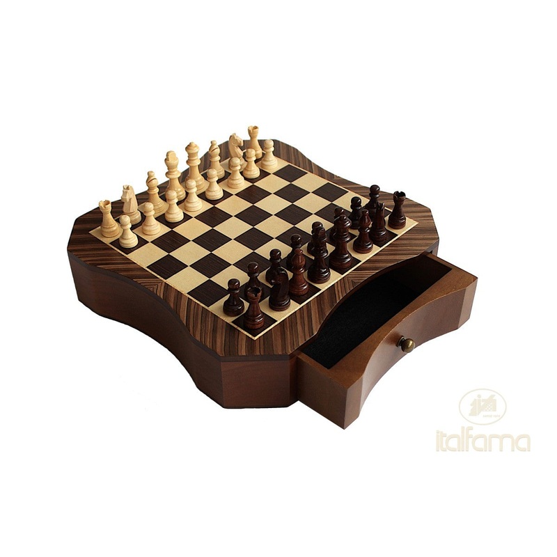 Medium Rosewood Magnetic Chess Set with Drawer